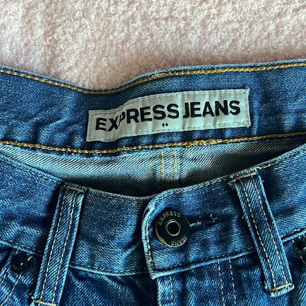 Express Men's Straight Leg Blue Denim Jeans - 32x32 - Picture 3 of 5